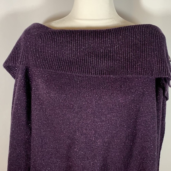 Addition Elle Sparkly Purple Knit Pullover Sweater - Picture 2 of 7